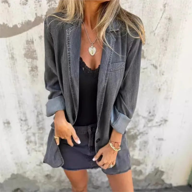 JUNA - OVERSIZE-BLAZER AUS DENIM