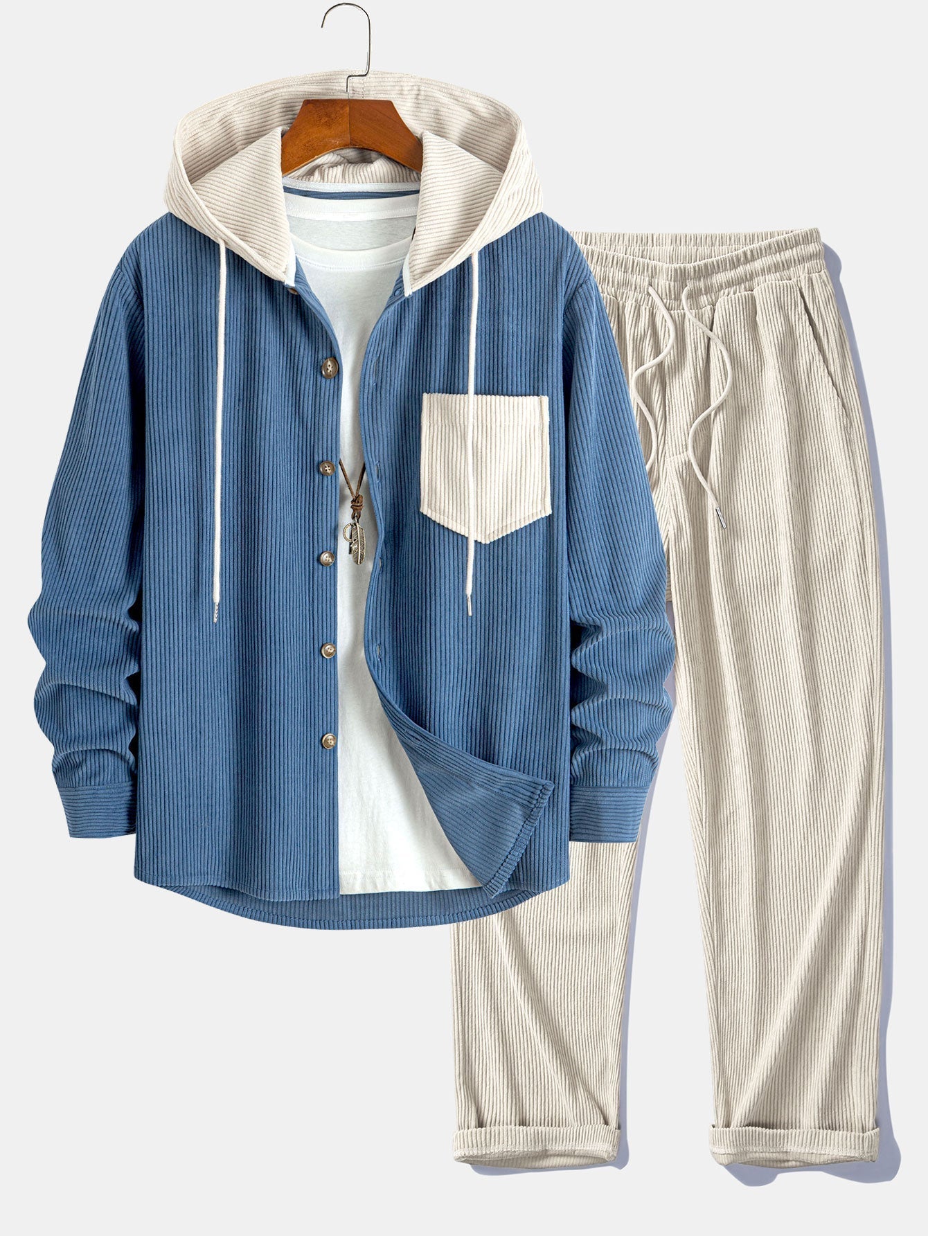 Cadmus – Set Aus Kapuzen Hemd Und Hose Aus Cord