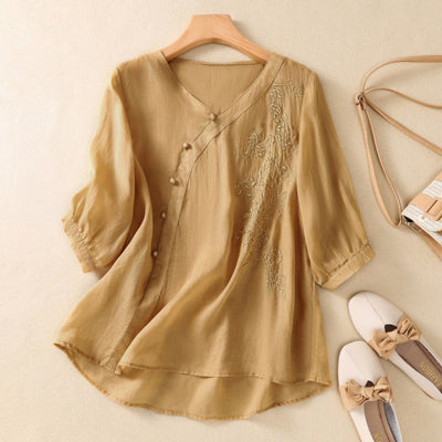 ARZU - ASYMMETRISCHE TUNIKA MIT KNÖPFEN