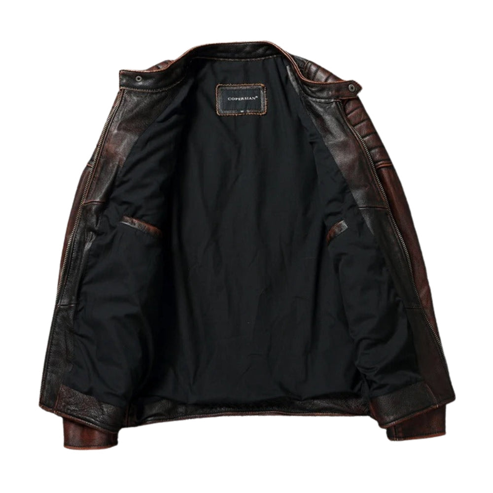 Jorge – Lederjacke Mit Frontreißverschluss