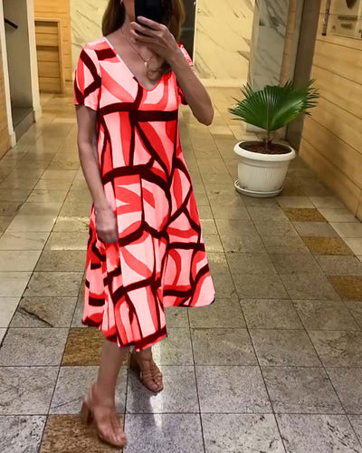 Tessa - Bedrucktes Kurzarmkleid