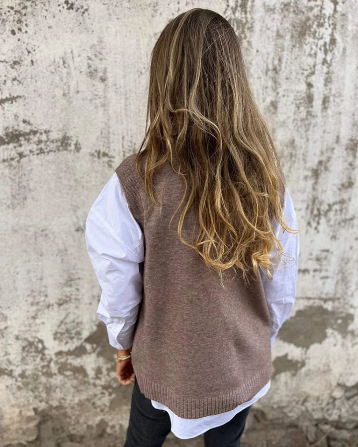 YASEMIN - ÄRMELLOSES STRICKWESTE FÜR DAMEN