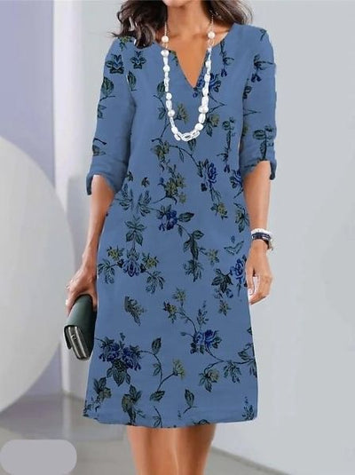 ALISA - FLIESSENDES KLEID MIT BLUMENMUSTER