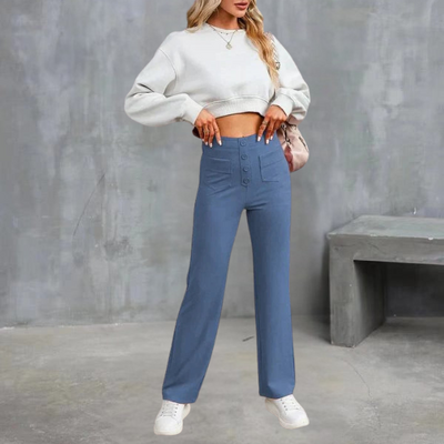 UNNA - ELASTISCHE FREIZEITHOSE MIT HOHEM BUND