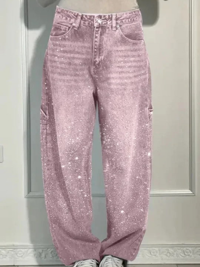 VALESKA - HOSEN MIT HOHER TAILLE UND WEITEM BEIN