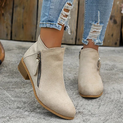 VINA – Orthopädische Lederstiefeletten Mit Reißverschluss