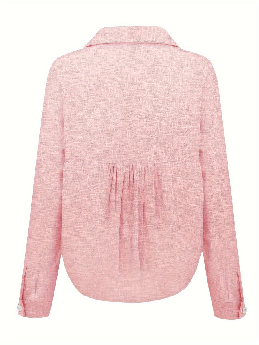 SINA - LOCKERE LEINENBLUSE MIT KNÖPFEN