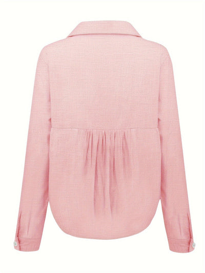 SINA - LOCKERE LEINENBLUSE MIT KNÖPFEN