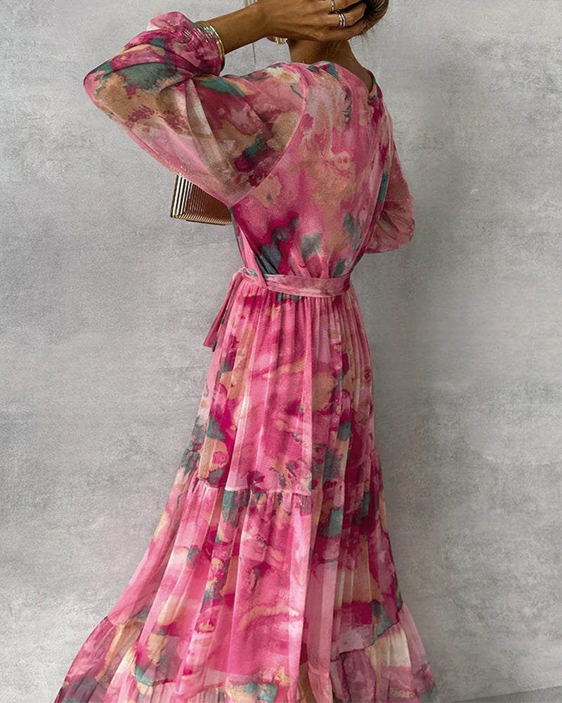 Aster - Elegantes Blumenmusterkleid