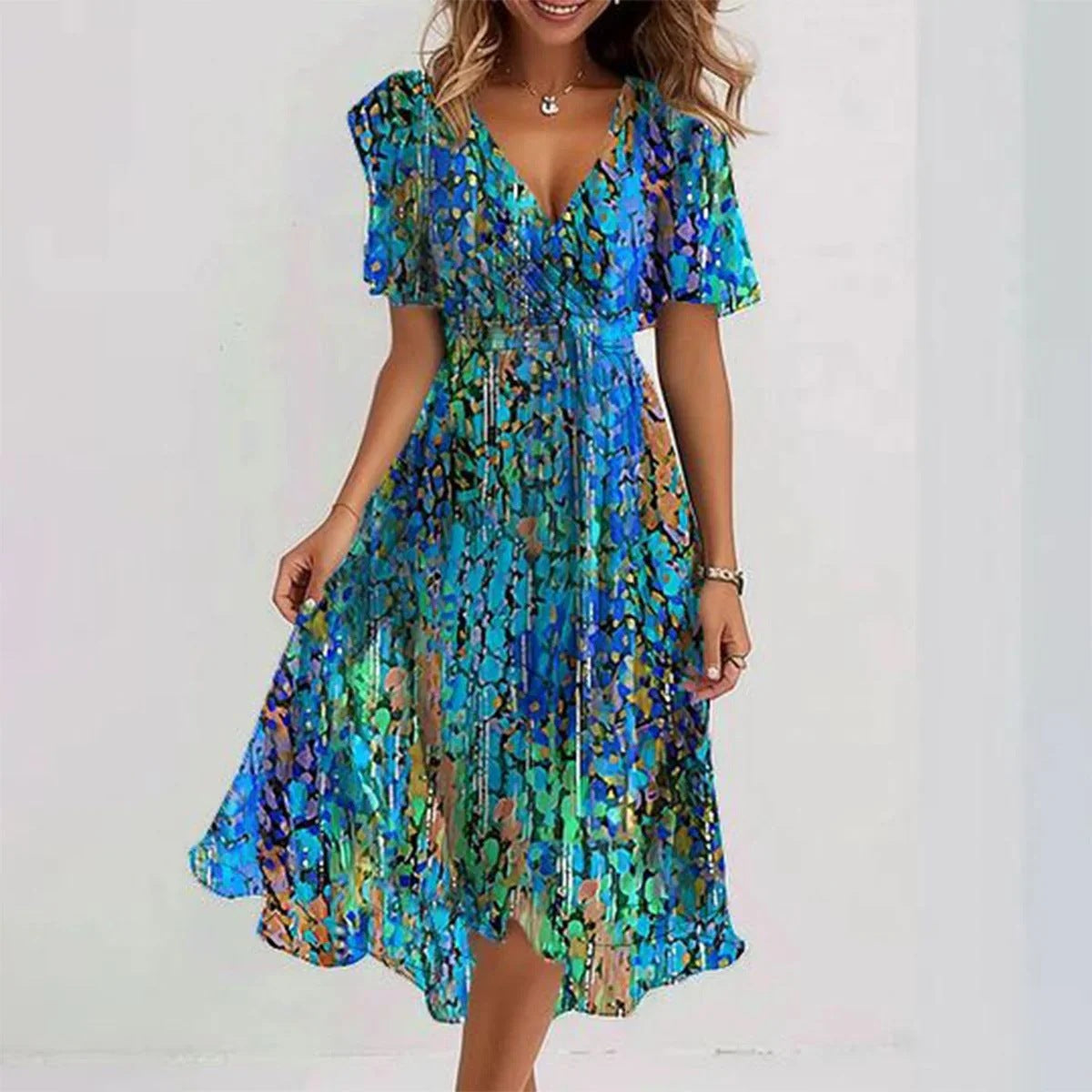 Laika - Geblümtes Midi-Sommerkleid aus Chiffon