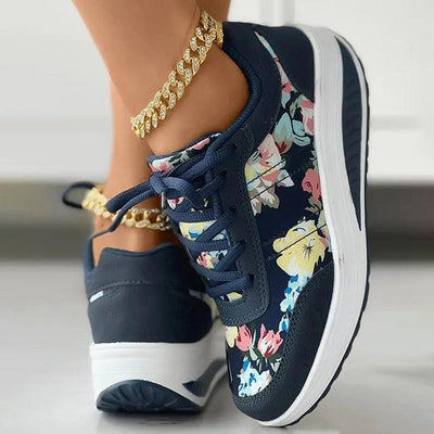 Pasba | Modische Sneakers mit Blumendruck und gepolsterter Sohle