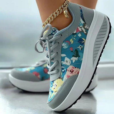 Pasba | Modische Sneakers mit Blumendruck und gepolsterter Sohle