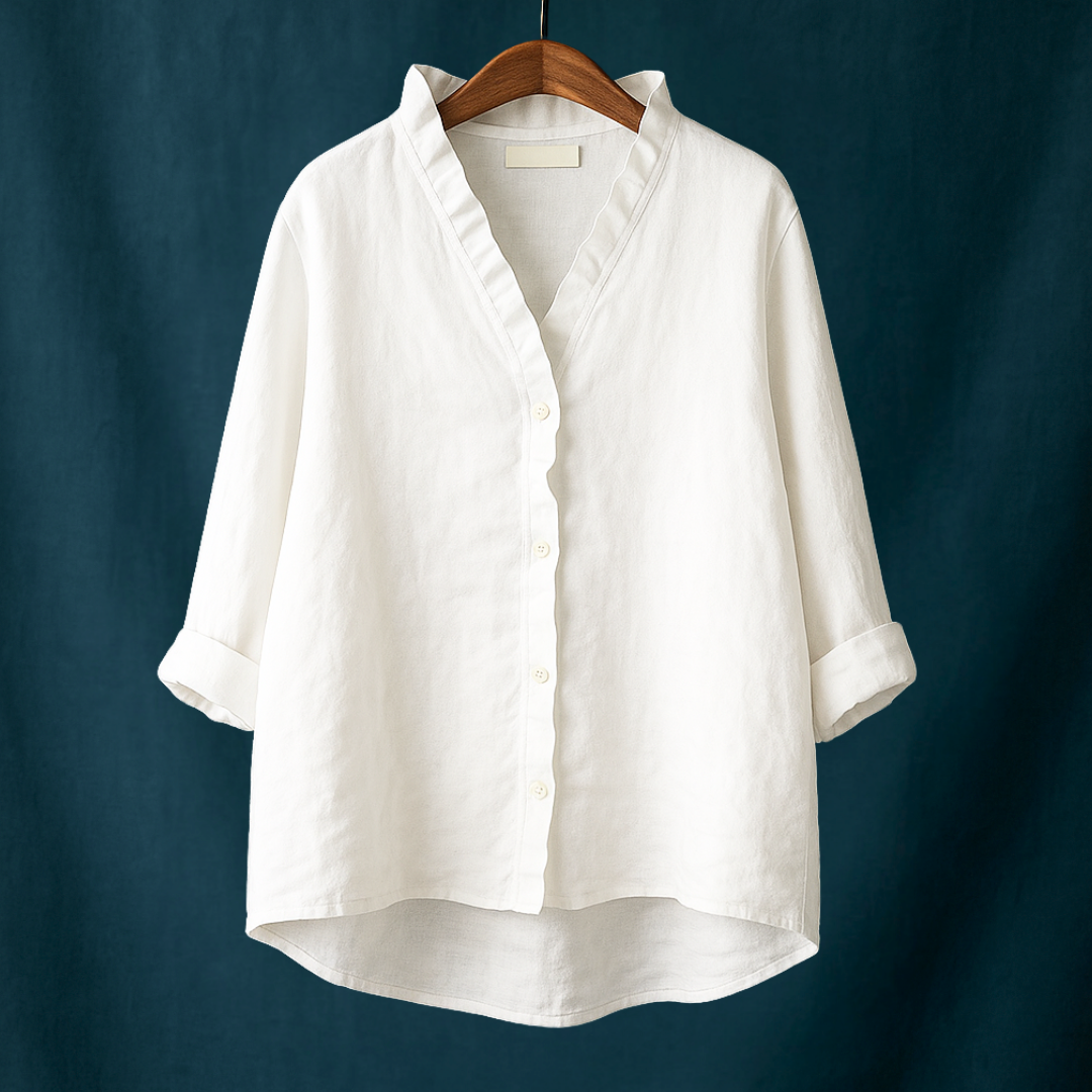 Joyce™ | Schlichte Bluse mit V-Ausschnitt