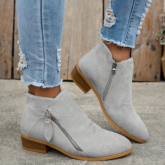 VINA – Orthopädische Lederstiefeletten Mit Reißverschluss