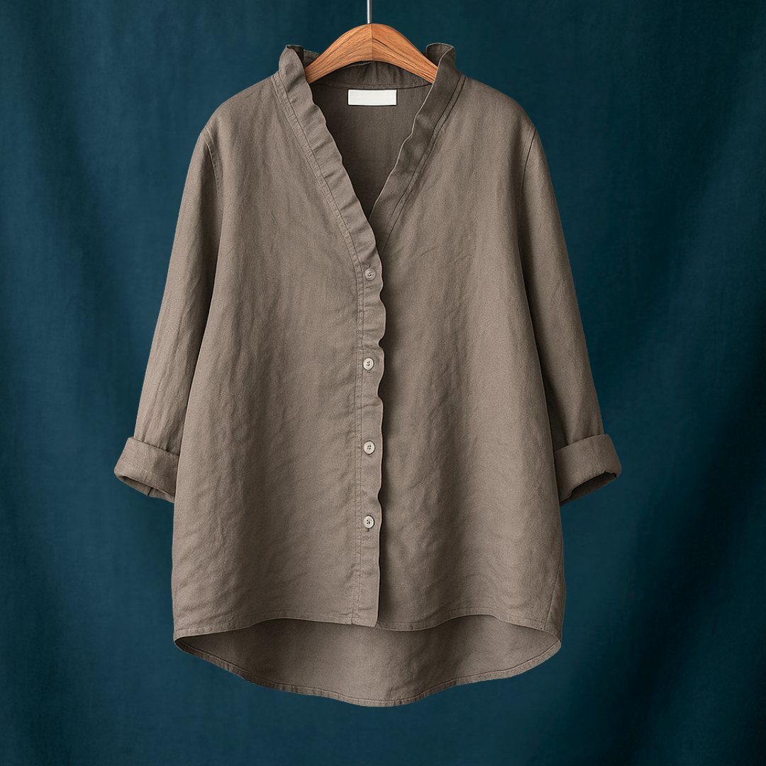 Joyce™ | Schlichte Bluse mit V-Ausschnitt