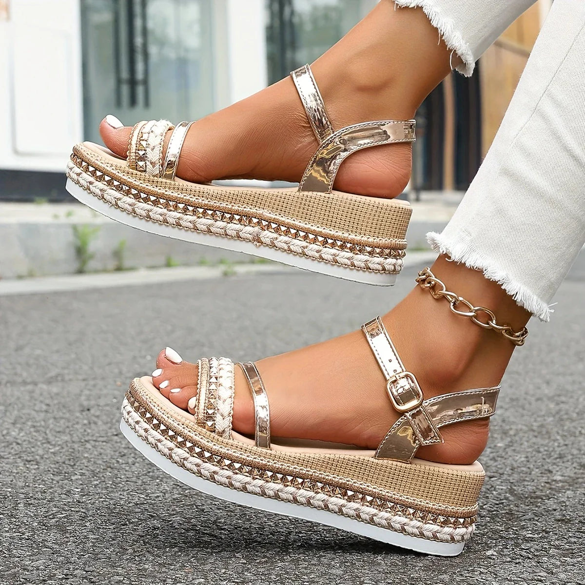 Chloe | Damen Plus Größe Sweet Style Sommer Sandalen