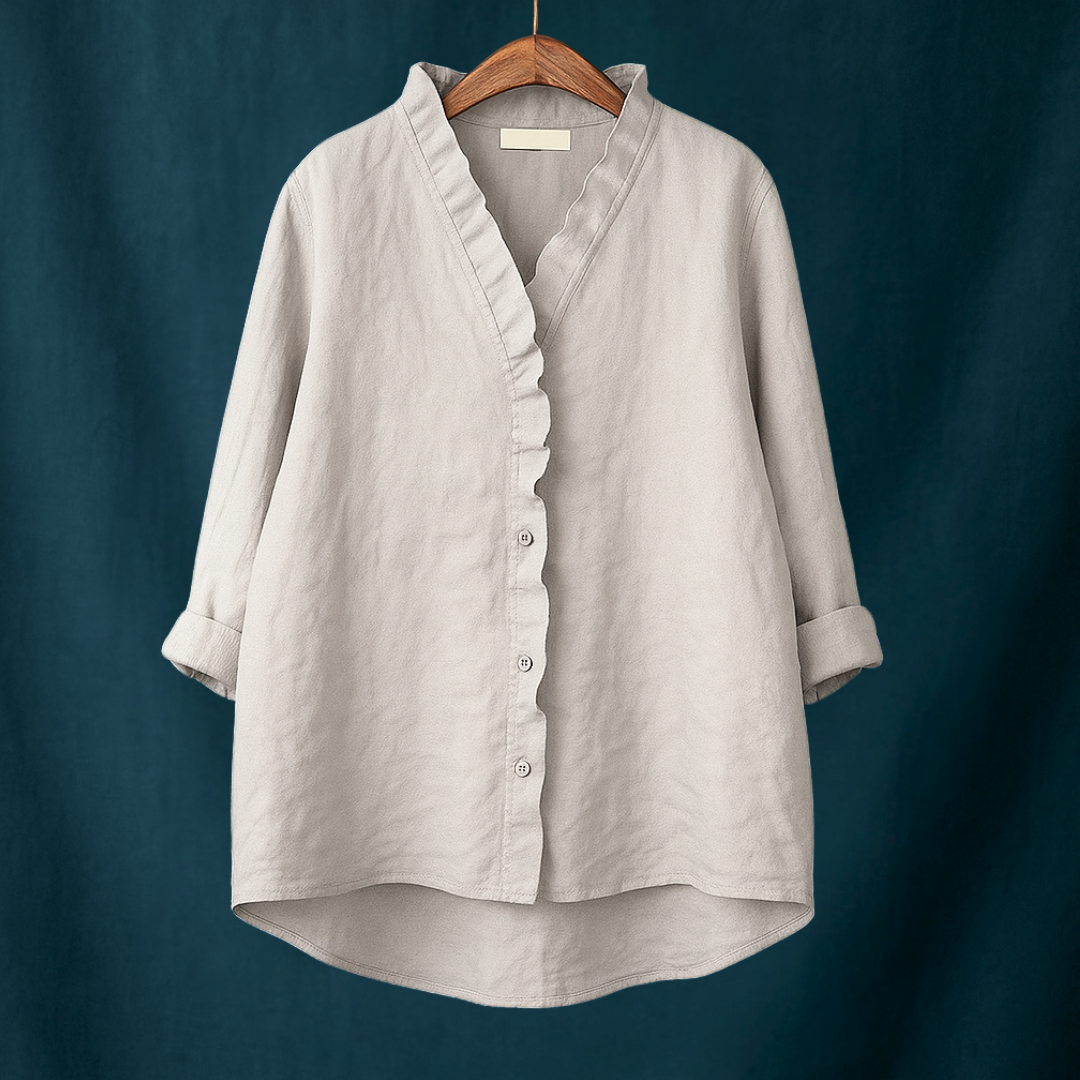 Joyce™ | Schlichte Bluse mit V-Ausschnitt