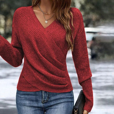 Federica – Strickpullover Mit Langen Ärmeln Und V-Ausschnitt