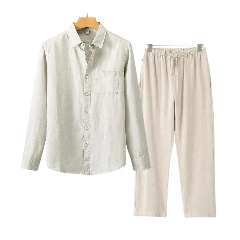 Calestria - Leinen Kombination (Langarm) - Beige