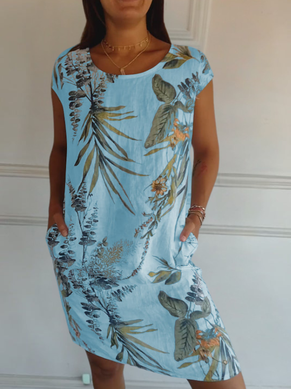 CINDY - GERADES KLEID MIT PRINT