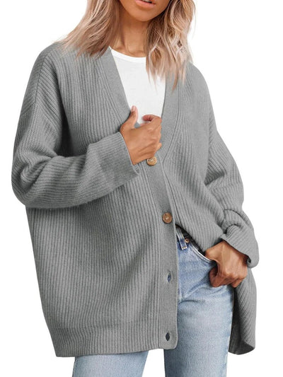 Lucy - Kaschmir-Strickjacke mit V-Ausschnitt