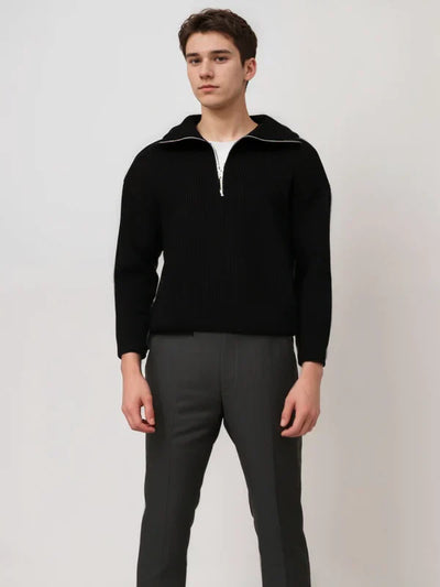 Elio | Gestreifter Pullover mit Reißverschluss für Herren