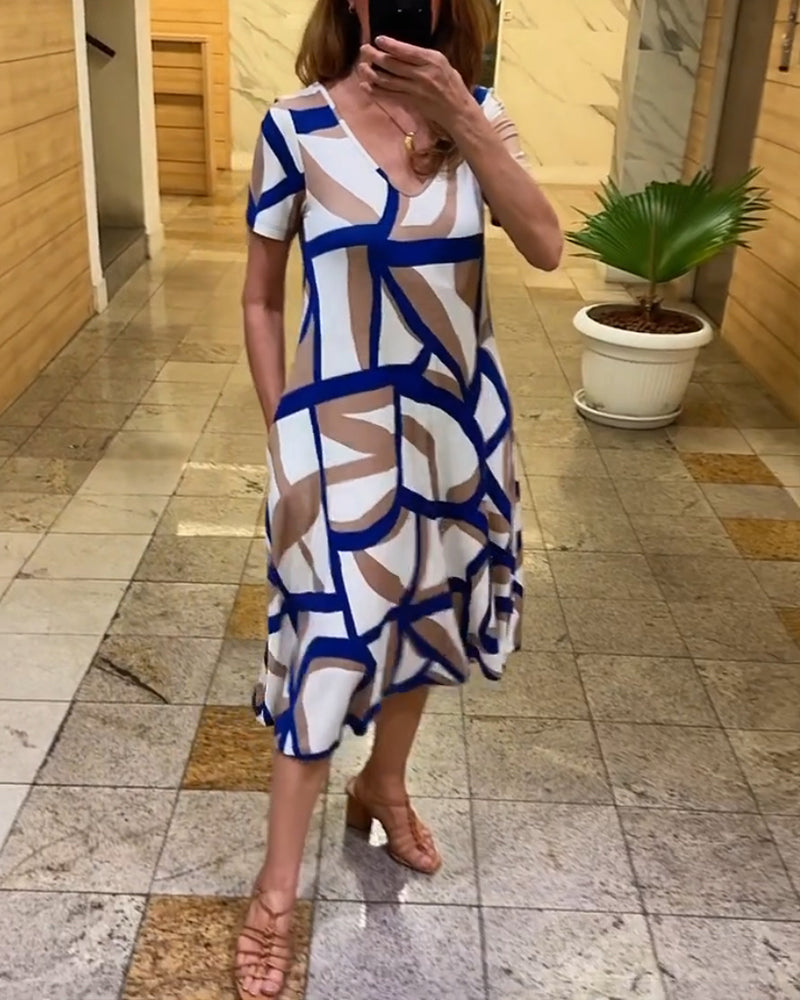 Tessa - Bedrucktes Kurzarmkleid