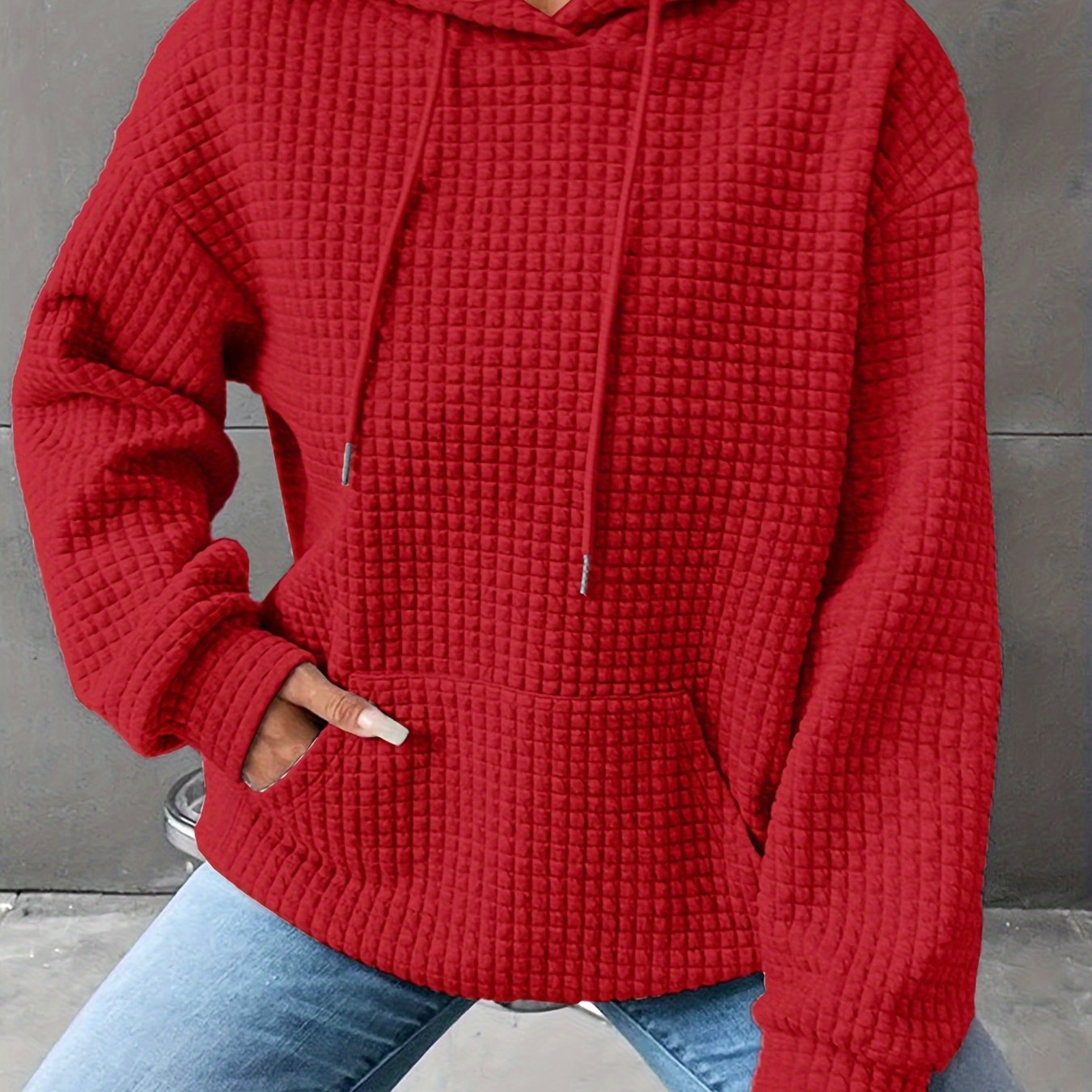 Léana™ | Texturiertes Kapuzen-Sweatshirt mit langen Ärmeln