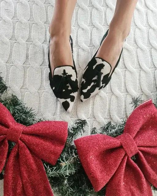 Chloe - Damen Loafer mit Animal-Print und pinken Quasten