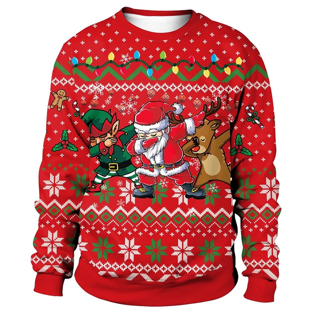 Rundhalsausschnitt Weihnachtspullover