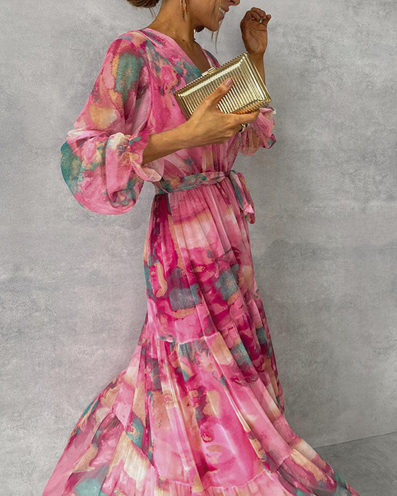 Aster - Elegantes Blumenmusterkleid