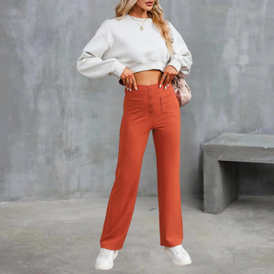 UNNA - ELASTISCHE FREIZEITHOSE MIT HOHEM BUND