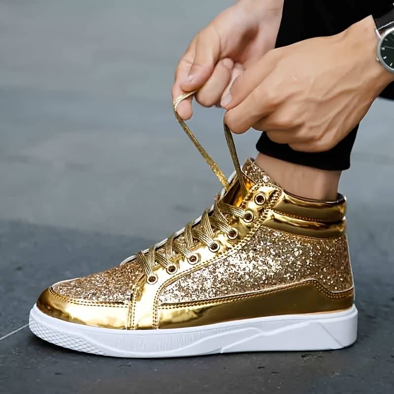 Jami | Glänzende glitzernde High-Top-Sneakers für Männer