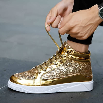 Jami | Glänzende glitzernde High-Top-Sneakers für Männer