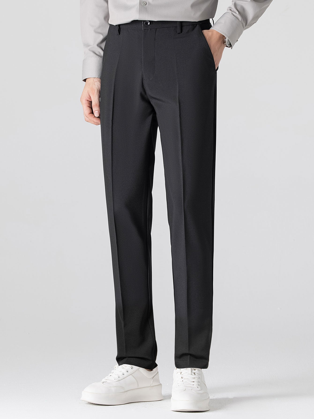 Henson – Geometrisches Jacquard Strick Polo Hemd & Schmal geschnitten Hose