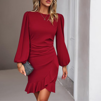 ANNEMARIE - ELEGANTES KLEID MIT PUFFÄRMELN