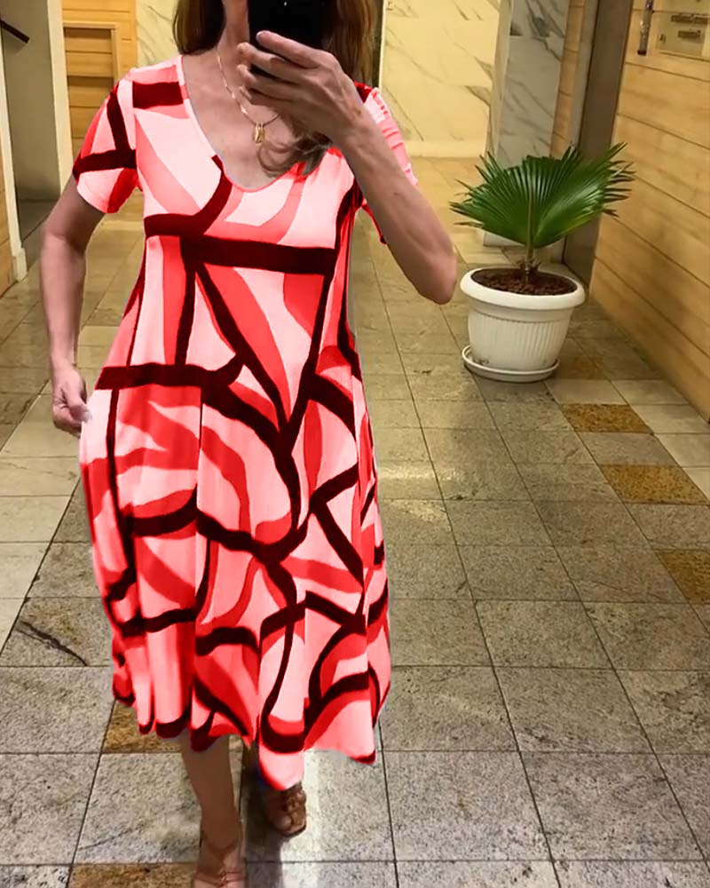 Tessa - Bedrucktes Kurzarmkleid