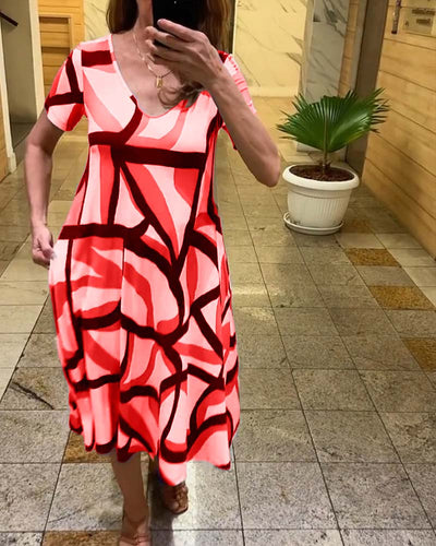 Tessa - Bedrucktes Kurzarmkleid