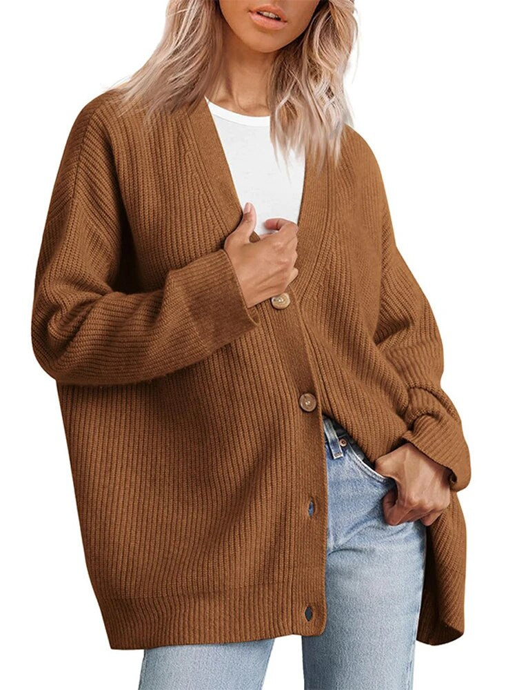 Lucy - Kaschmir-Strickjacke mit V-Ausschnitt