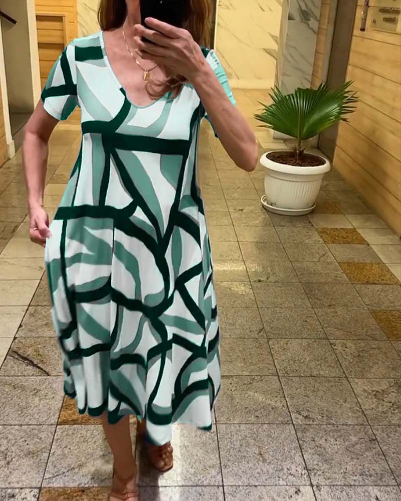Tessa - Bedrucktes Kurzarmkleid