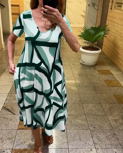 Tessa - Bedrucktes Kurzarmkleid