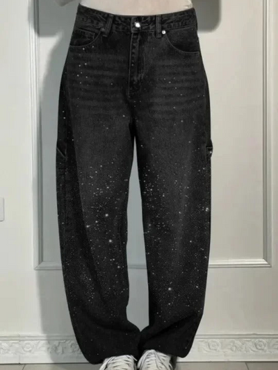 VALESKA - HOSEN MIT HOHER TAILLE UND WEITEM BEIN