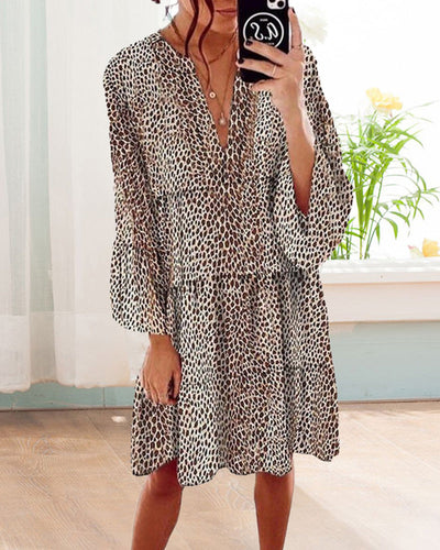 Leopard bedrucktes Kleid für Damen