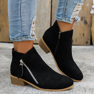 VINA – Orthopädische Lederstiefeletten Mit Reißverschluss