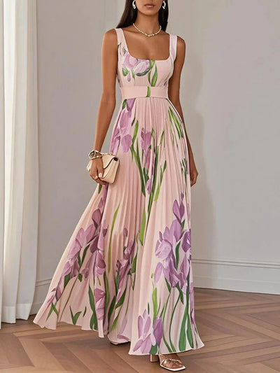 Sophie™ | Luxuriöses plissiertes Maxikleid mit Blumenmuster