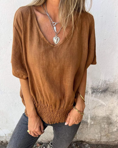 Marie™ | Lässige Bluse im Ibiza-Stil mit V-Ausschnitt