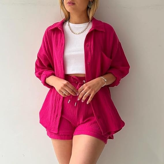 AGATHE - WEITES SHIRT UND SHORTS SET