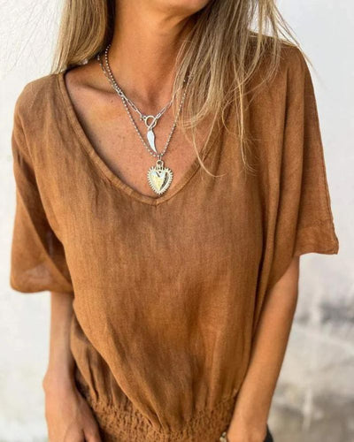 Marie™ | Lässige Bluse im Ibiza-Stil mit V-Ausschnitt