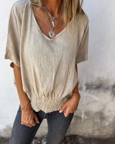 Marie™ | Lässige Bluse im Ibiza-Stil mit V-Ausschnitt