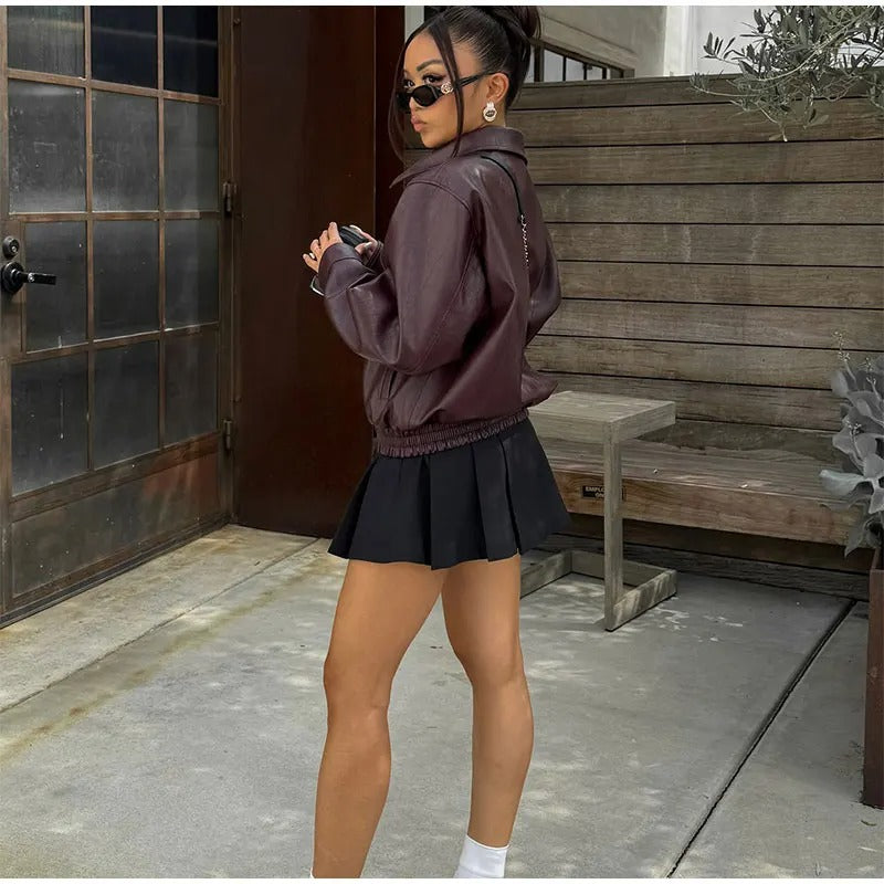 Zofia | Klassische Burgunder Damenjacke